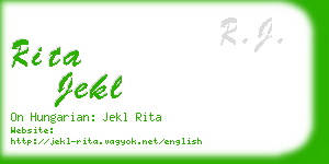 rita jekl business card